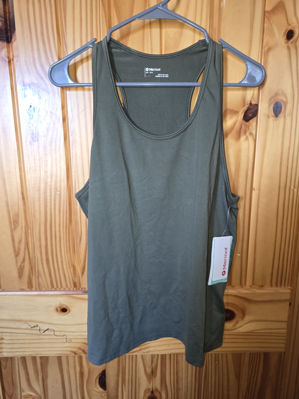 Womens XL Marmot Olive Green Racerback Performance Tank